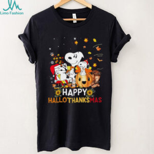 Snoopy Happy Hallothanksmas Funny Holiday Halloween Thanksgiving Christmas T Shirt