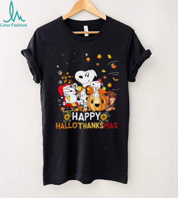 Snoopy Happy Hallothanksmas Funny Holiday Halloween Thanksgiving Christmas T Shirt