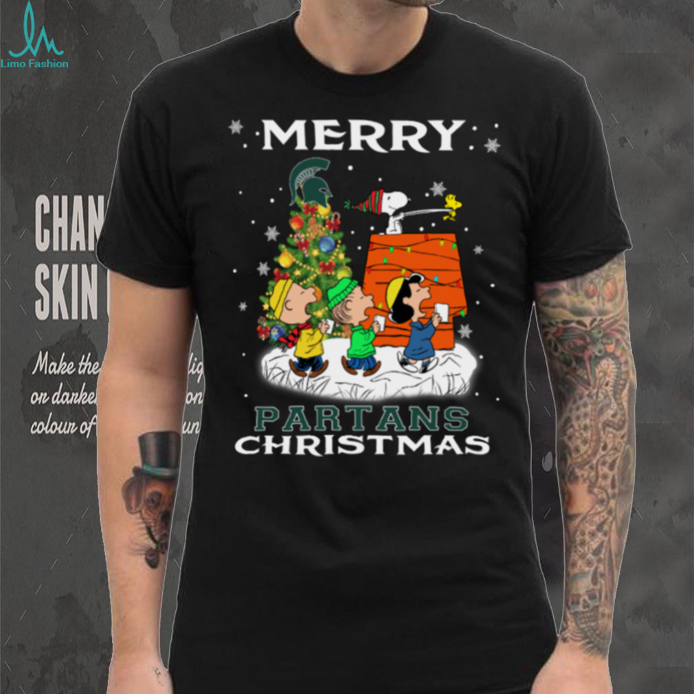 Snoopy Michigan State Spartans Christmas Shirt Funny Holiday Football T Shirt Snoopy Michigan State Spartans Christmas Shirt Funny Holiday Football T Shirt