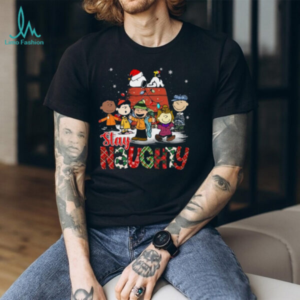 Snoopy Peanuts Gang Stay Naughty Christmas Funny T Shirt