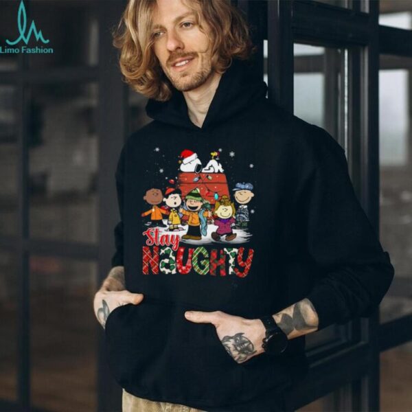 Snoopy Peanuts Gang Stay Naughty Christmas Funny T Shirt