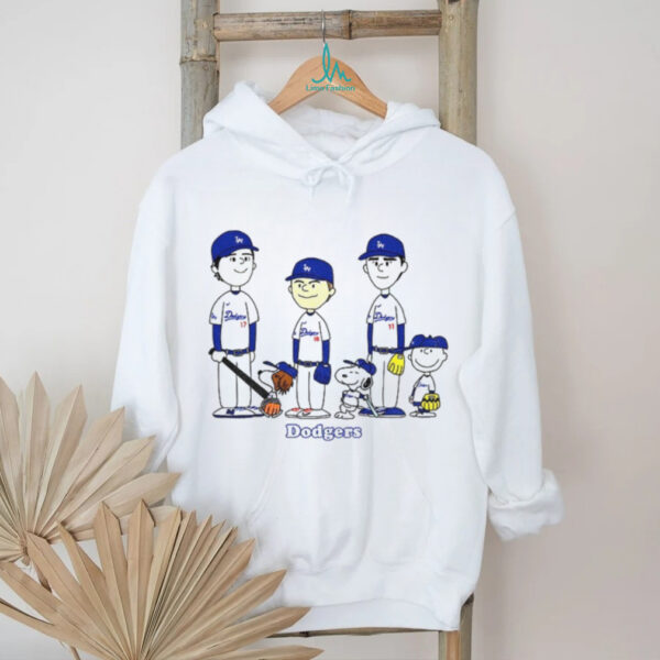 Snoopy Peanuts Yoshinobu Yamamoto Shohei Ohtani Tommy Edman LA Dodgers MLB Baseball shirt