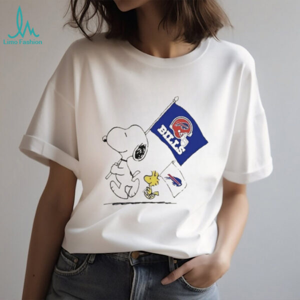 Snoopy and Woodstock Peanuts Buffalo Bills NFL Graphic T Shirt