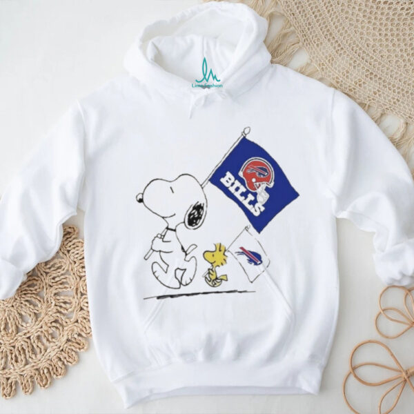 Snoopy and Woodstock Peanuts Buffalo Bills NFL Graphic T Shirt
