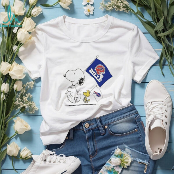 Snoopy and Woodstock Peanuts Buffalo Bills NFL Graphic T Shirt