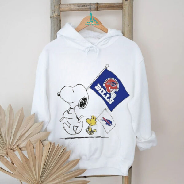 Snoopy and Woodstock Peanuts Buffalo Bills NFL Graphic T Shirt