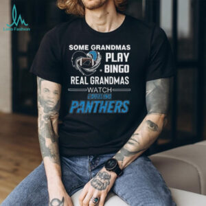 Some Grandmas Play Bingo Real Grandmas Watch Carolina Panthers Diamond Heart 2025 T shirt