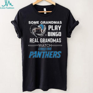 Some Grandmas Play Bingo Real Grandmas Watch Carolina Panthers Diamond Heart 2025 T shirt