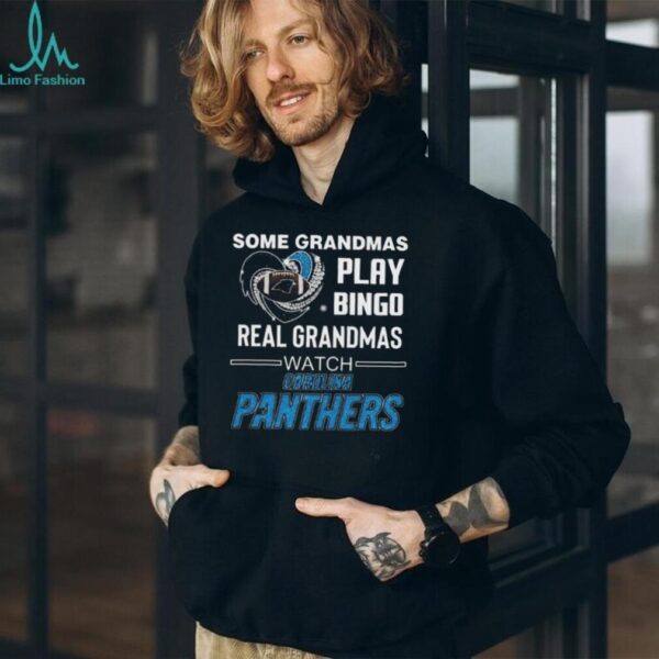 Some Grandmas Play Bingo Real Grandmas Watch Carolina Panthers Diamond Heart 2025 T shirt