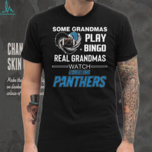 Some Grandmas Play Bingo Real Grandmas Watch Carolina Panthers Diamond Heart 2025 T shirt