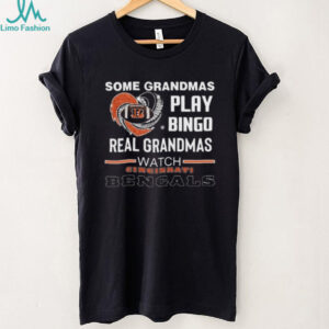 Some Grandmas Play Bingo Real Grandmas Watch Cincinnati Bengals Diamond Heart 2025 T shirt
