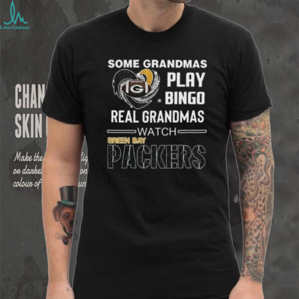 Some Grandmas Play Bingo Real Grandmas Watch Green Bay Packers Diamond Heart 2025 T shirt