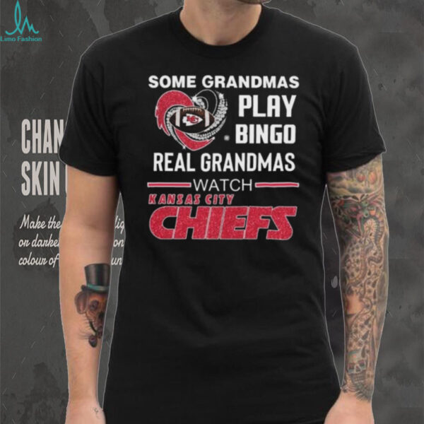 Some Grandmas Play Bingo Real Grandmas Watch Kansas City Chiefs Diamond Heart 2025 T shirt