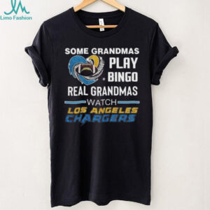 Some Grandmas Play Bingo Real Grandmas Watch Los Angeles Chargers Diamond Heart 2025 T shirt