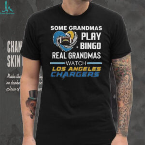 Some Grandmas Play Bingo Real Grandmas Watch Los Angeles Chargers Diamond Heart 2025 T shirt