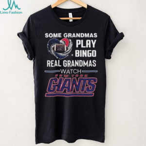 Some Grandmas Play Bingo Real Grandmas Watch New York Giants Diamond Heart 2025 T shirt