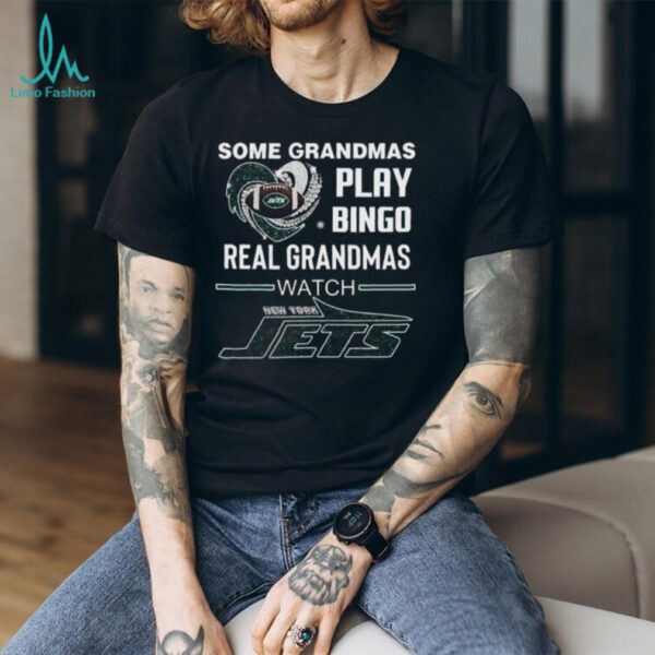 Some Grandmas Play Bingo Real Grandmas Watch New York Jets Diamond Heart 2025 T shirt