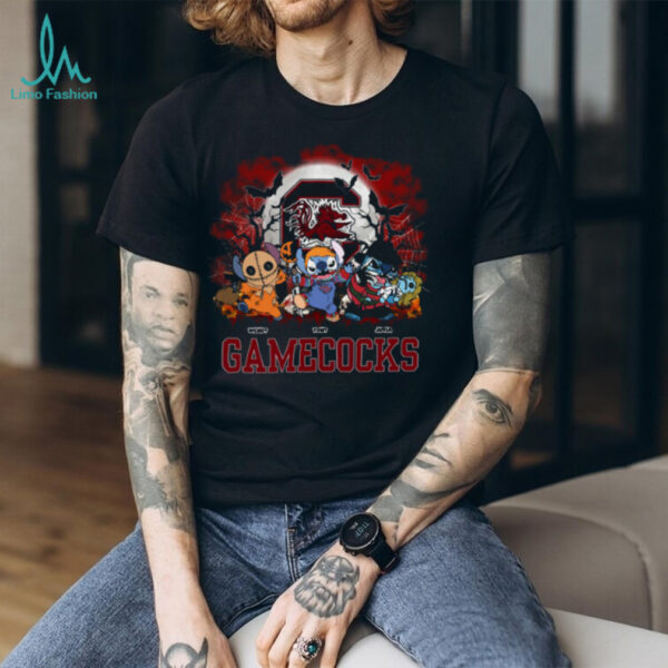 South Carolina Gamecocks Stitch Halloween Tee – Custom NCAA Football Shirt – Personalized Horror Gift for Spooky Season Fans