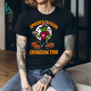 Spooky Season Alabama Crimson Tide Shirt – Custom Name NCAA Football Tee – Grinch Halloween Gift for Fans