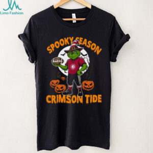 Spooky Season Alabama Crimson Tide Shirt – Custom Name NCAA Football Tee – Grinch Halloween Gift for Fans
