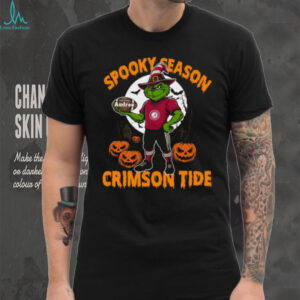 Spooky Season Alabama Crimson Tide Shirt – Custom Name NCAA Football Tee – Grinch Halloween Gift for Fans