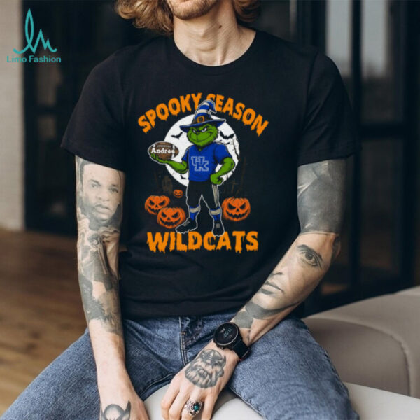 Spooky Season Kentucky Wildcats Shirt – Grinch NCAA Football Tee – Custom Name Personalized Halloween Gift