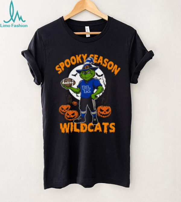 Spooky Season Kentucky Wildcats Shirt – Grinch NCAA Football Tee – Custom Name Personalized Halloween Gift