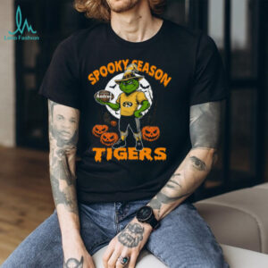Spooky Season Missouri Tigers Tee – Grinch NCAA Football Shirt – Personalized Halloween Fan Gear with Custom Name