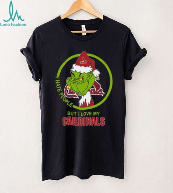 St. Louis Cardinals Grinch I Hate People But I Love My Team Christmas Baseball T Shirt