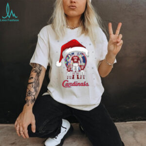 St. Louis Cardinals Santa Christmas Lights Matching Tee – Custom Name MLB Shirt – Personalized Holiday Baseball Gift for Families