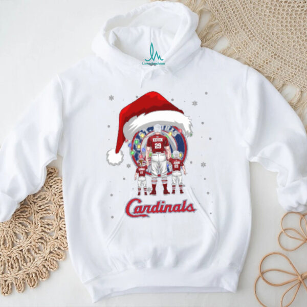 St. Louis Cardinals Santa Christmas Lights Matching Tee – Custom Name MLB Shirt – Personalized Holiday Baseball Gift for Families