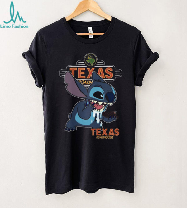 Stitch Eating Texas Roadhouse Ribs Funny Lilo & Stitch Mashup T Shirt