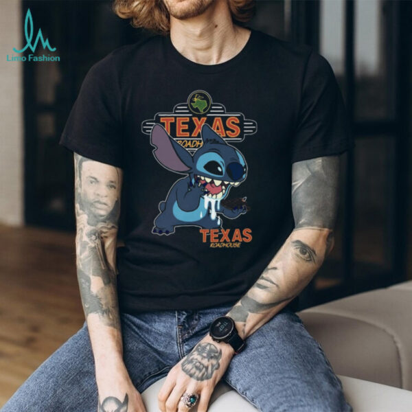 Stitch Eating Texas Roadhouse Ribs Funny Lilo & Stitch Mashup T Shirt