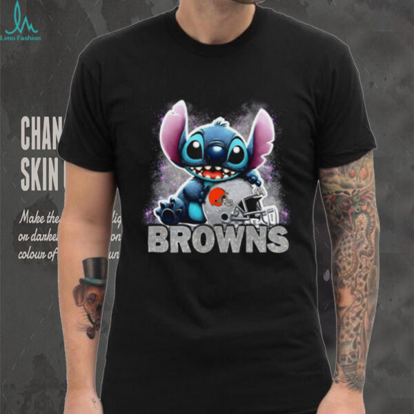 Stitch Loves Browns NFL Fan T Shirt
