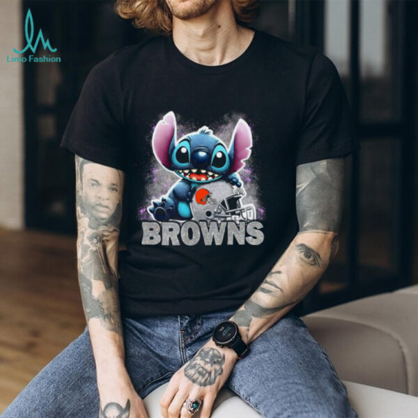Stitch Loves Browns NFL Fan T Shirt
