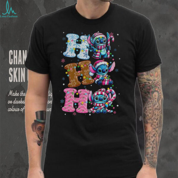 Stitch blue monster coquette ho ho ho Christmas shirt