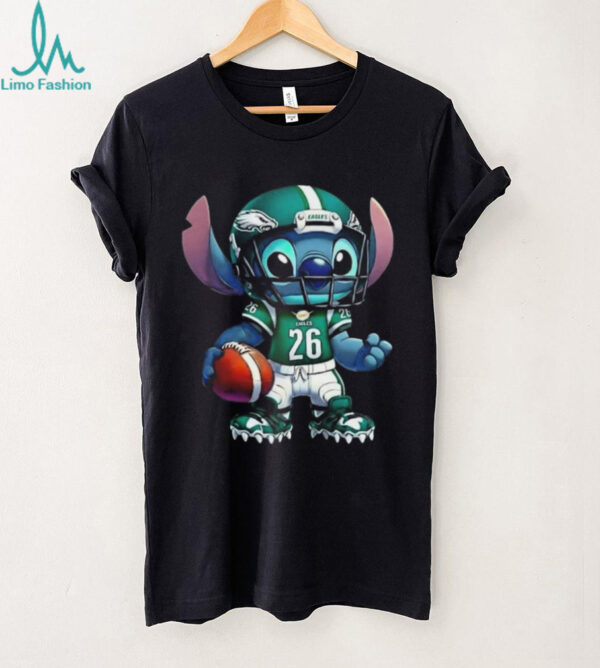 Stitch wearing Philadelphia Eagles football shirt
