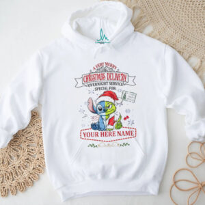 Stitch x Grinch a very merry Christmas delivery overnight service special for Merry Christmas shirt