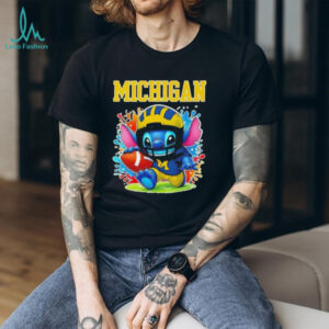 Stitch x Michigan Wolverines football colors shirt