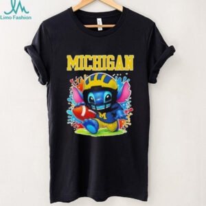 Stitch x Michigan Wolverines football colors shirt