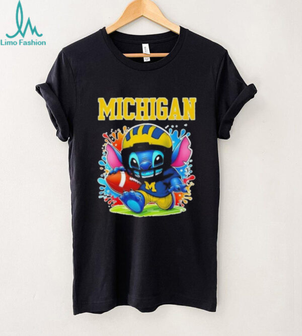 Stitch x Michigan Wolverines football colors shirt
