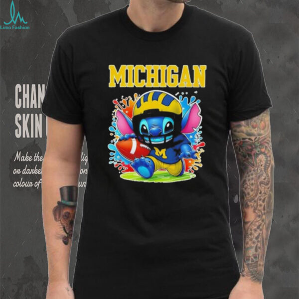 Stitch x Michigan Wolverines football colors shirt