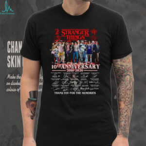 Stranger Things 10th Anniversary 2016 2026 Thank You For The Memories signatures shirt
