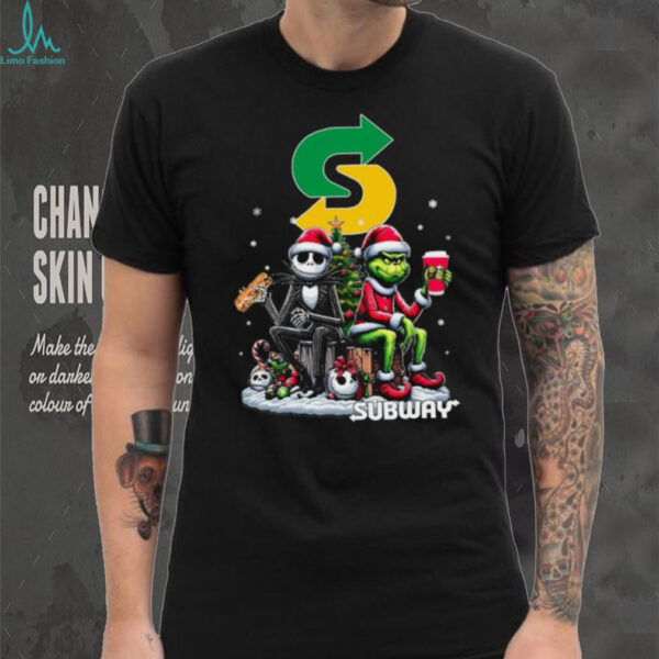 Subway Christmas The Grinch And Jack Skellington Unwilling Friends Logo T Shirt