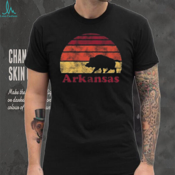 Summit Sportswear Arkansas Navy Blue Razorback Sunset Shirt