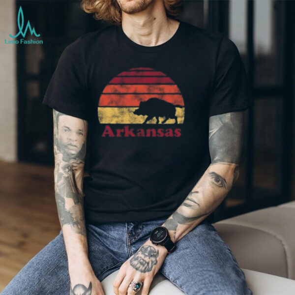 Summit Sportswear Arkansas Navy Blue Razorback Sunset Shirt
