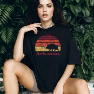 Summit Sportswear Arkansas Navy Blue Razorback Sunset Shirt