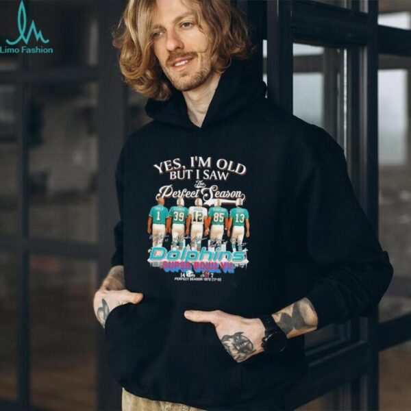 Super Bowl VII Yes I’m old but I saw the perfect season Miami Dolphins legends skyline shirt