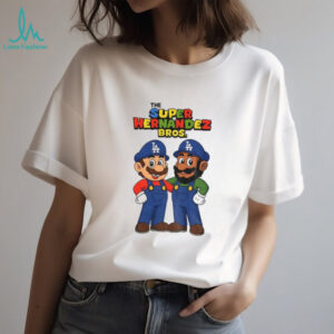 Super Mario The Super Hernandez Bros Los Angeles Dodgers MLB baseball shirt