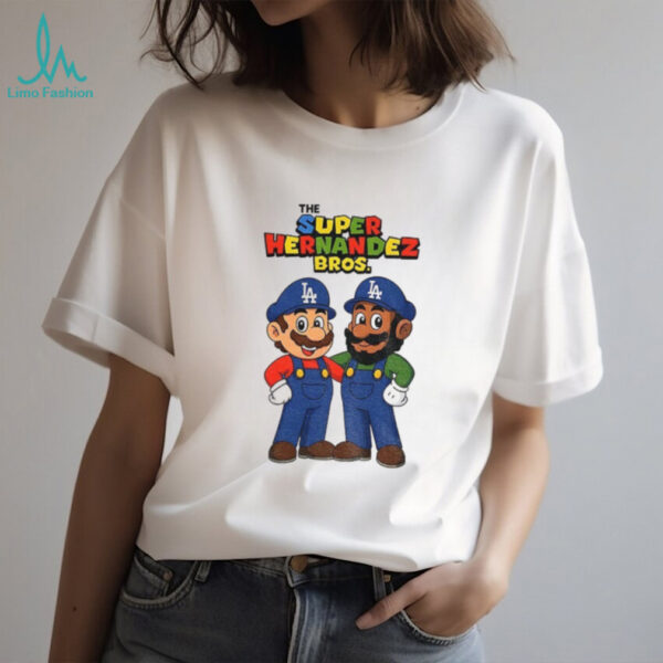 Super Mario The Super Hernandez Bros Los Angeles Dodgers MLB baseball shirt